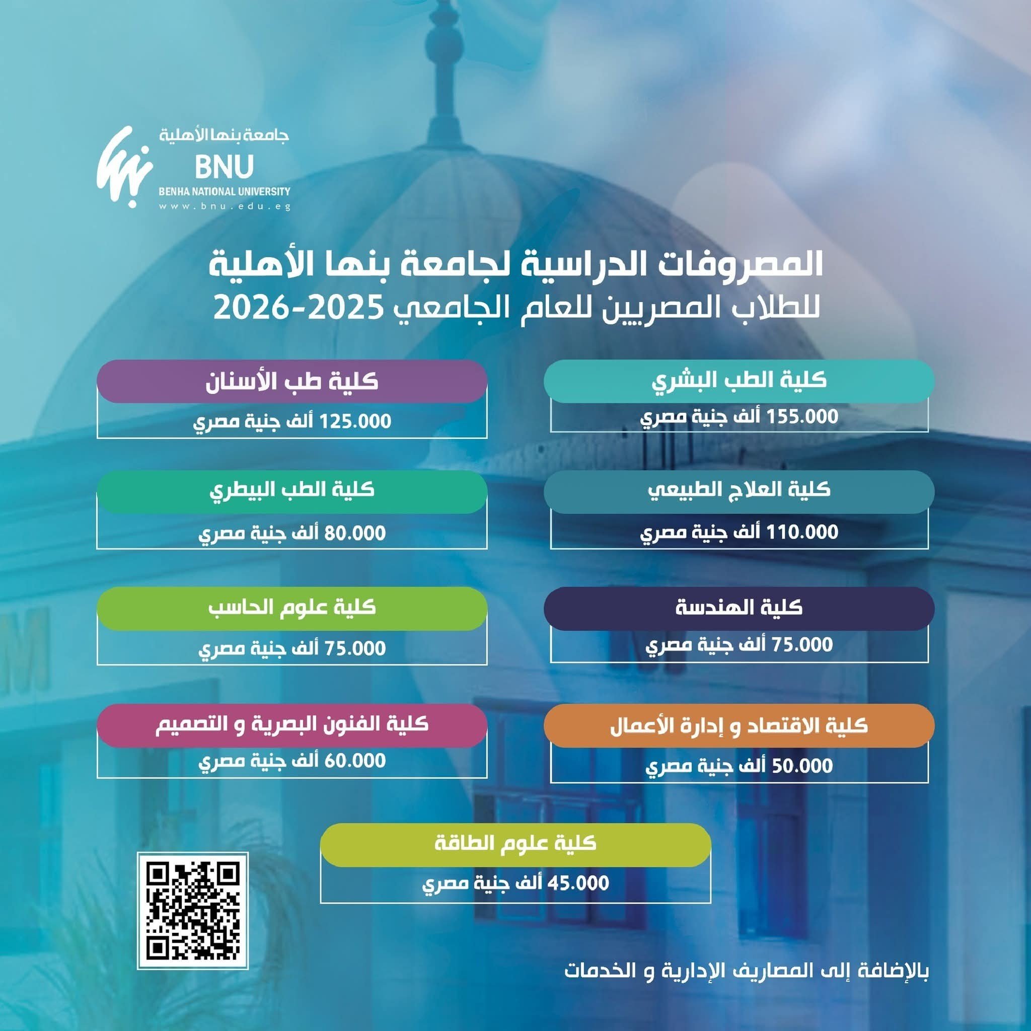المرحلة الثانية من تنسيق الكليات بجامعة بنها الأهلية  (الجمعة الموافق 15 أغسطس 2025)